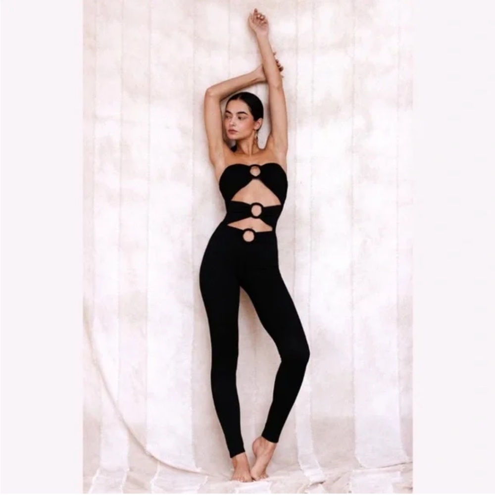 Alexandra Miro Anya Black Cutout Jumpsuit Size S